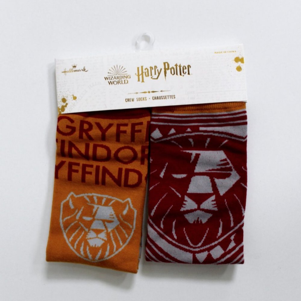 Harry Potter Gryffindor Crew Socks One Size Mismatched Pair - Red/Gold